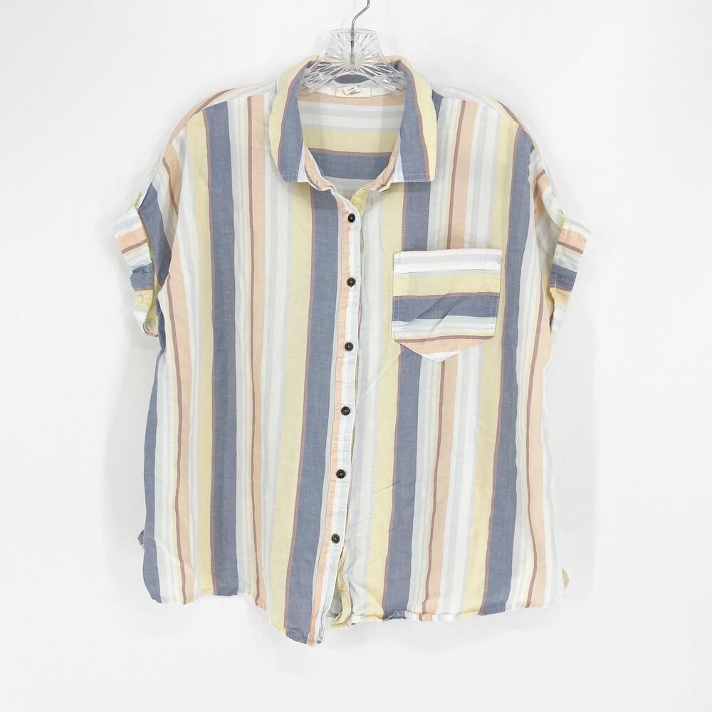 a.n.a A New Approach Linen Blend Button-Up Shirt Size PXL